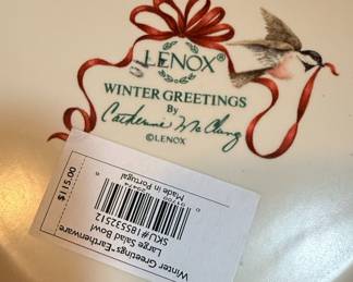 Lenox Winter Greetings Large Salad Bowl by Catherine McClung