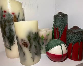 Christmas Botanical Pillar and Ball Candles