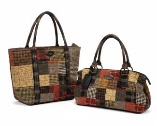 Donna Sharp Quilted Patchwork Tote Bag and Handbag Set