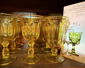 Fostoria Jamestown Amber Glass Footed Tumblers