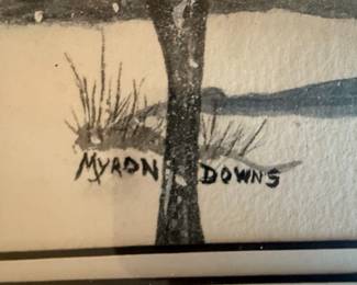 Myron Downs Winter Landscape Watercolor