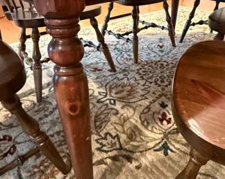 Ethan Allen Solid Wood Dining Set with Six Chairs