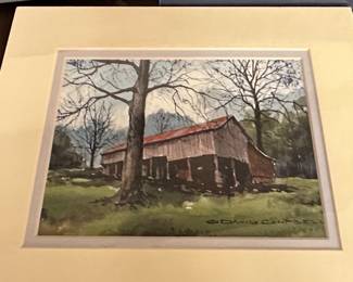 C. David Campbell Barn Watercolor Artworks
