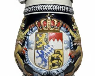 Bavarian Lion Crest Ceramic Beer Stein