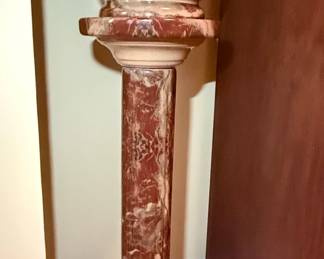 Faux Marble Ceramic Pedestal with Urn