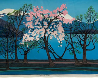 Lot 49: Signed Jarle Rosseland Landscape Linocut
