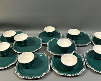 Lot 5: Vintage Harkerware Luncheon Plates W/ Cups