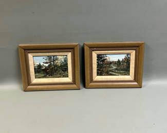 Lot 20: Signed Textured Landscape Oil Paintings