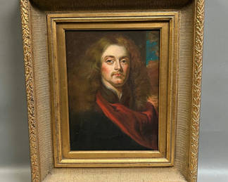 Lot 43: Signed Portrait Oil Painting of Man