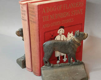 Lot 231: Antique B&H Bookends / Books