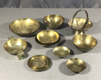 Lot 175: Small Brass Bowls and Coasters