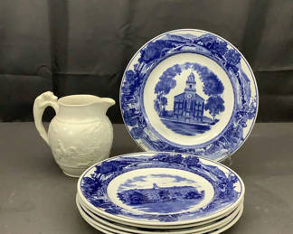 Lot 241: Vintage Wedgewood Plates And Pitcher