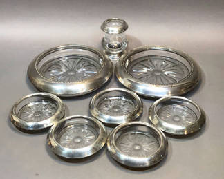 Lot 122: Frank M. Whiting Sterling & Glass Tableware