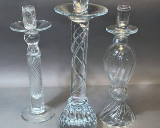 Lot 162: Fancy Crystal Candleholders