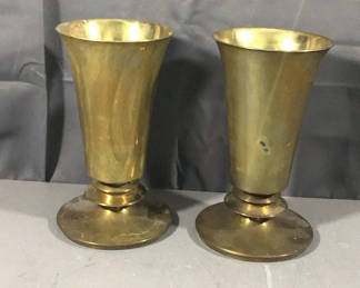 Lot 166: Vintage Brass Flower Vases