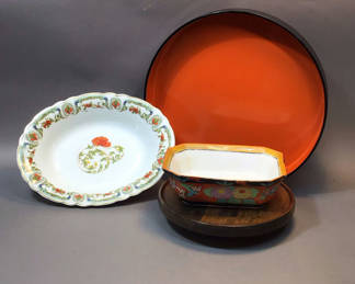 Lot 255: Vintage Orange Decor & Serveware