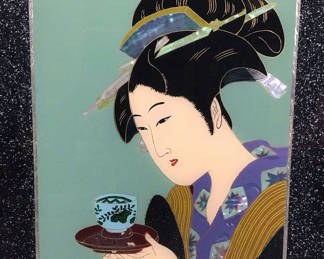 Lot 200: Geisha Reverse Glass Painting