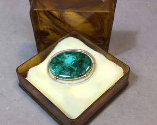 Lot 151: Sterling & Elat Stone Brooch
