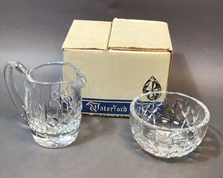 Lot 264: Vintage Waterford Creamer/Open Sugar Bowl