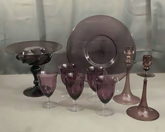Lot 207: Antique Amethyst Glassware