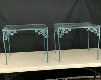 Lot 267: Wrought Iron Outdoor Tables