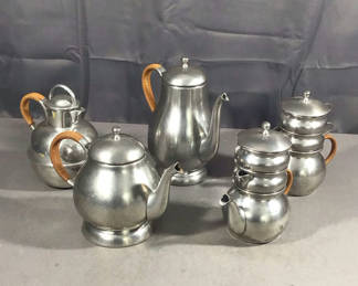 Lot 180: Queen Art Pewter Tea Set
