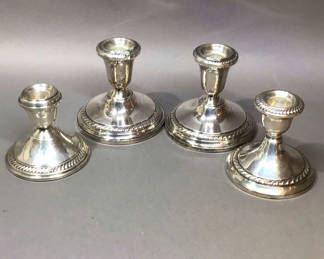 Lot 117: Gorham, Hamilton & More Sterling Candle Holders