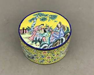 Lot 212: Antique Chinese Canton Famille Box