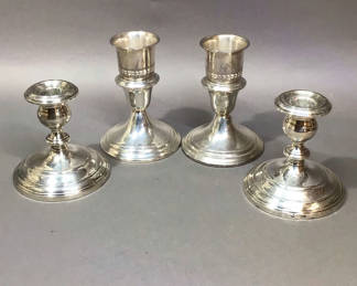 Lot 115: Gorham Sterling Short Candle Holders (27.1+dwt)