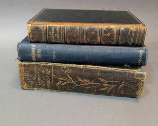 Lot 229: Antique English Poetry & Prose / Brass Bookends