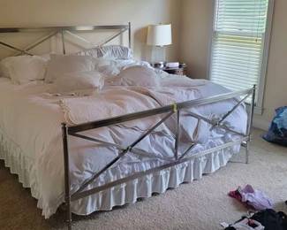 Restoration Hardware King Metal Bed - Frame only One blemish on headboard could be buffed out 80 x 83.5 L inches $1100