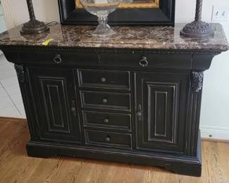 Schnadig Buffet - Marble top 64 x 22 x 42 inches $700