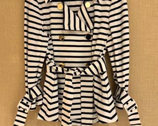 Kate Spade New York Striped Belted Knit Moto Jacket