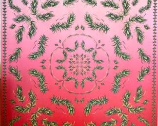 Peacock Feather Medallion Original Canvas Painting, 88" x 88"