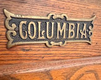 Columbia Oak Ice Box Cabinet with Original Brass Hardware & Insulated Interior