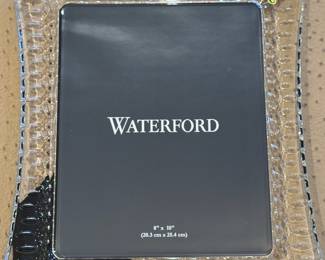 Waterford Crystal 8" x 10" Picture Frame with Cut Crystal Border with Box