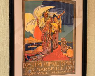 Exposition Nationale Coloniale Marseille 1922 French Art Deco Travel Poster Reproduction