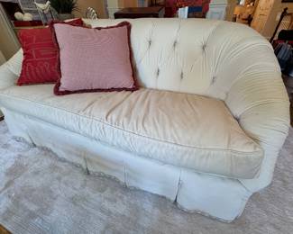 Scalamandre Custom Upholstered Tufted Curved Sofa