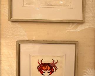 Hand-Colored Copperplate Engraving of Lobster/Crab