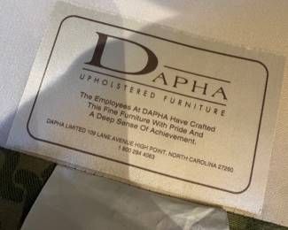 Dapha Upholstered Wingback Lounge Chairs with Skirted Base & Custom Patterned Fabric