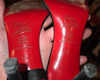 Louboutin Satin Open-Toe Stiletto with Ankle-Wrap Ribbon Size 37