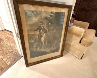 Large Framed Equestrian Riders Historical Print After Rembrandt