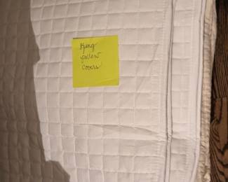 Pair King Pillow Shams 100% Cotton, King Coverlet 100% Cotton