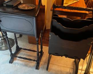Antique magazine holder side stand