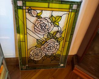 Stained glass window hanging