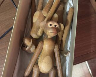 Teak monkey novelty decoration, dating to the late 1950s