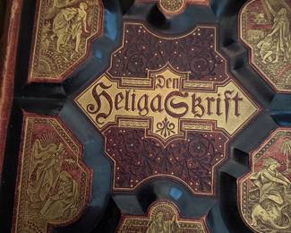 Antique 1889  DEN HELIGA SKRIFT ( Holy Scriptures) Swedish Family Bible