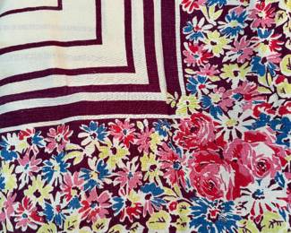 Vintage Startex Printed Linen Tablecloth