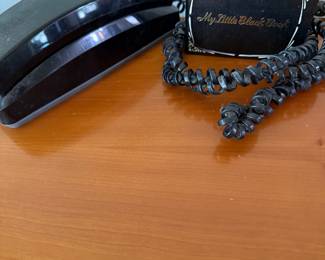 Vintage Black Trimline Push Button Telephone, Little Black Book!!