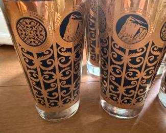 Mid Century  1965 Libby Glass, Rock of Gibraltar 6 High Ball Glasses